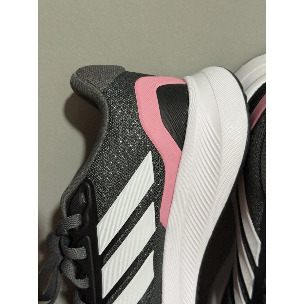 Adidas Runfalcon 5 Little Girls Sz 4 Shoes Black Pink Slip On Athletic Sneaker - Picture 12 of 16